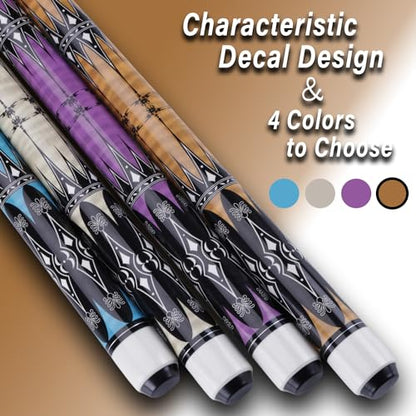 13mm 58 Inch 19 20 oz Billiard Pool Cue Stick, 1/2 Maple Billiard Pool Stick, House Bar Pool Table Sticks for Men - color: Brown 20 oz