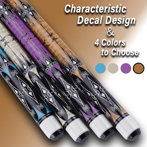 13mm 58 Inch 19 20 oz Billiard Pool Cue Stick, 1/2 Maple Billiard Pool Stick, House Bar Pool Table Sticks for Men - color: Brown 20 oz