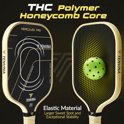 TENVINA Pickleball Paddles, Thermoformed T700SC Carbon Fiber Pickleball Paddle, Pickle Ball Paddle USAPA Approved with Dominant Power and Larger Sweet Spot - color: PRO-Carbon-Wider-16MM Control