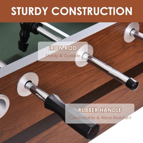 Goplus 54" Foosball Table for Adults, Full Sized Game Tables with 2 Balls, Wood Arcade Soccer Table Game for Indoor Game Room Family Night