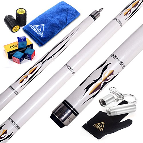 CUESOUL SOOCOO Series 58" 19oz Maple Pool Cue - color: White, size: 12.75mm