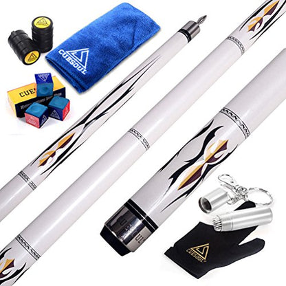 CUESOUL SOOCOO Series 58" 19oz Maple Pool Cue - color: White, size: 12.75mm