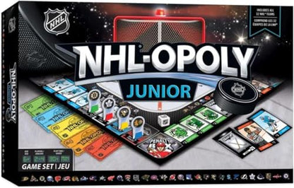 MasterPieces NHL Opoly Junior Board Game - Official Licensed Hockey Game for Family Game Night, Sports Themed Tabletop Play, Hockey Gifts for Boys 8-12, Fun Interactive Ice Hockey Experience