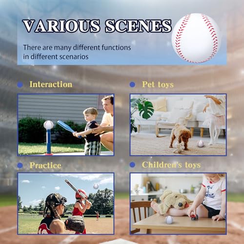 Foam Baseballs, 9 Inch Soft Baseballs Training Pitch Stress Ball with Drawstring Bag - color: White 4Pack