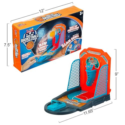 Tabletop Basketball Game - Mini Desktop Basketball Hoop for Office, Work | Mini Desktop Basketball Hoop for Office, Work & Travel. Desk Game Toy Collection. Fun Office Basketball for Kids, Adults - style: Basketball