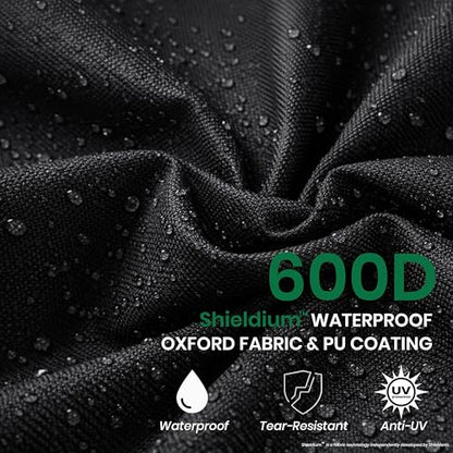 PingPong Table Cover 600D Heavy Duty Oxford Fabric 9x5 FT Universal Fit for Folding & Flat Tables, Waterproof Sunproof for Indoor Outdoor Use with Paddle Storage Bag