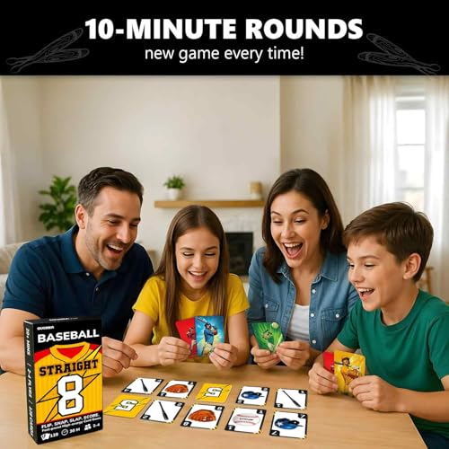 Quokka Baseball Fast-Paced Card Game for Kids & Adults – 128 Cards & Easy Rules – Quick & Fun Matching Game – 2-4 Players – Ages 8+ – Perfect for Family Games Night, Travel and Parties - color: Baseball
