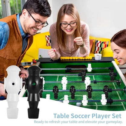26 Pcs Foosball Men, Resin Foosball Replacement Parts, Table Soccer Player Set for Tournament Foosball - color: Black and White