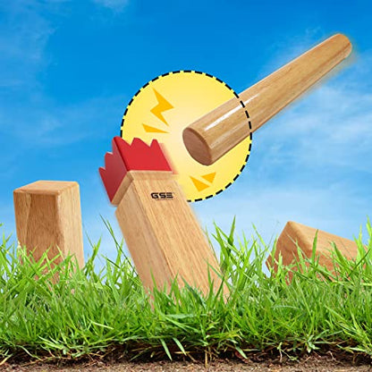GSE Games & Sports Expert Wooden Throwing Game, 12 Numbered Block Toss Yard Game/Kubb Yard Game Set with Carrying Bag for Outdoor Backyard Lawn, Park with Family and Friends - color: Kubb Yard Game Set