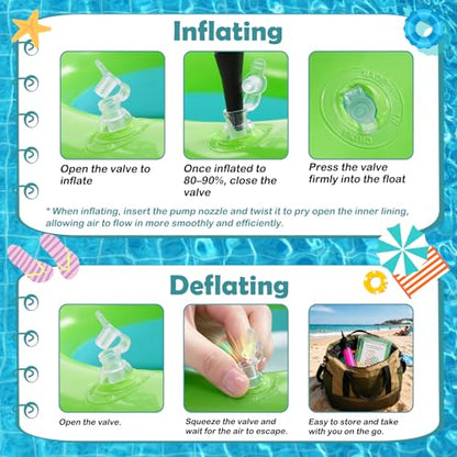 Cyfie Inflatable Floating Pool Toss Game Set with Balls and Pump for Teens Adults, Portable Hexagon Summer Swimming Pool Water Toy for Beach Party Family Backyard Pool Lake Game Travel Vacation - color: Blue-green
