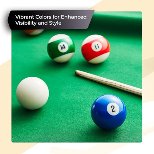 Cue-King Pool Balls, 2-1/4" Regulation Size, Billiard Ball Set | Grade AA, Premium