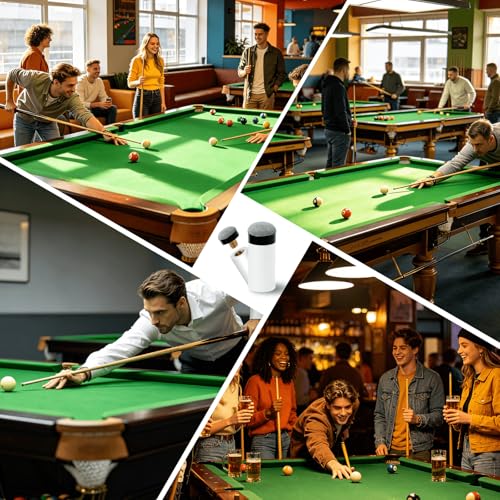 10 Sets Pool Cue Tips Replacement Kit with White Billiard Cue Sleeves and Replacement Cue Tips,Screw on Pool Stick Tips for 12mm/13mm Cues, 5 Pieces Each, No Need Glue or Clamp