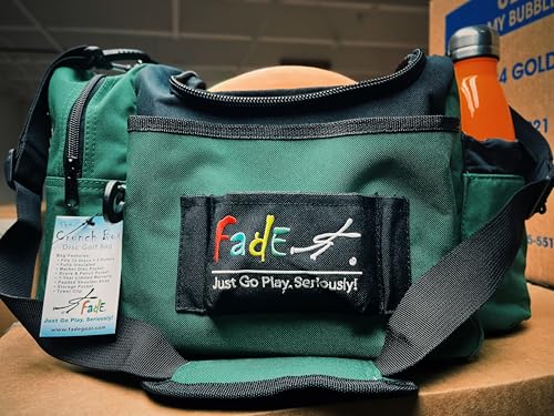 Fade Crunch Shoulder Strap Disc Golf Bag – Versatile, Durable, and Built for All Players, from Newcomers to Night Round Pros – Compatible with Harnesses - color: Green