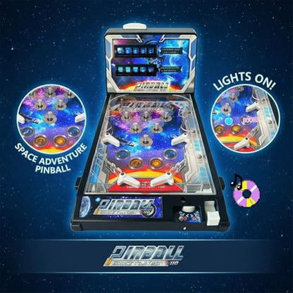 Tabletop Arcade Pinball, Pinball Game with Lights & Sounds, Classic Tabletop Game, Parent Child Interactive, Ball Shooting Adults-Kids 3+