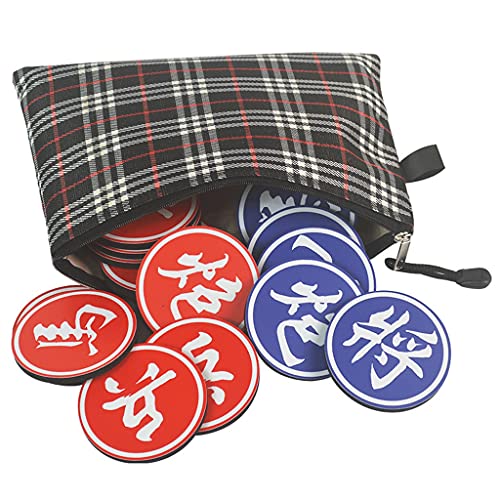 Giant Chess Set Outdoor Games for Family Lawn Games,Round Shape Magnetic Chess Pieces Only & Cloth Chess Board Portable