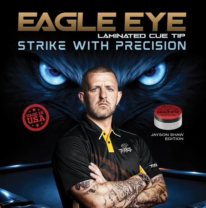 Eagle Eye Laminated Pool/Billiard Cue Tip Jayson Shaw Edition - Medium