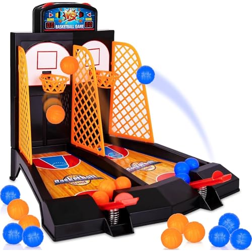 ArtCreativity Mini Basketball Tabletop Game with 20 Mini Balls or 24 Replacement Balls, 2-Player Desktop Arcade Basketball Toy for Kids and Adults - style: Basketball Game