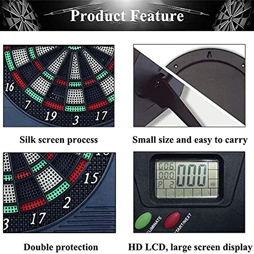 Electronic Dart Board, Dart Board Set, Indoor Games Powered Dartboards Soft Tip Dart Board HD LCD Display with 18 Games 159 Options for Indoor and Outdoor Garden Office Gifts