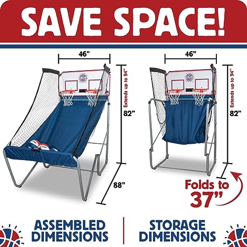 Pop-A-Shot - Home Dual Shot with NCAA Graphics l Sensor Scoring l 16 Game Modes l 7 Balls l Foldable Storage l for All NCAA Fans - style: Illinois State Redbirds