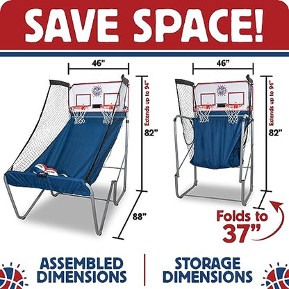 Pop-A-Shot - Home Dual Shot with NCAA Graphics l Sensor Scoring l 16 Game Modes l 7 Balls l Foldable Storage l for All NCAA Fans - style: Nebraska Cornhuskers