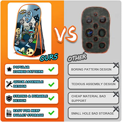 Quanquer Toy Foam Blasters Shooting Practice Target Compatible with Nerf Toy Blasters - Zombie Shooting Target Game with Net - Ideal Shooting Games Toy Gift for Boys Girls Indoor Outdoor Activity