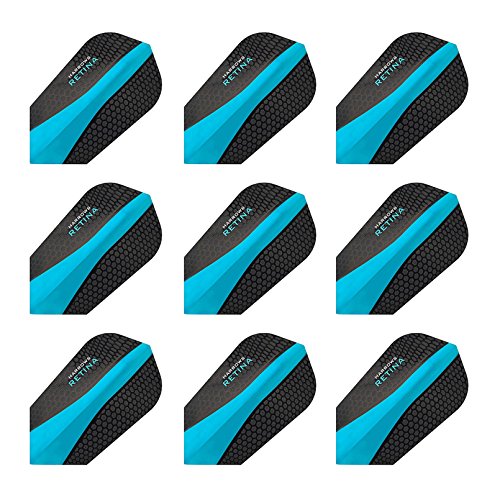 Harrows 5 Sets of 3 Retina Slim Aqua Blue Dart Flights Plus 1 Set of 3 Aluminum Dart Flight Protectors & Bracelet