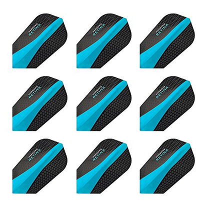 Harrows 5 Sets of 3 Retina Slim Aqua Blue Dart Flights Plus 1 Set of 3 Aluminum Dart Flight Protectors & Bracelet
