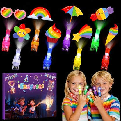36 Pack Rainbow Party Favors LED Finger Lights, Pride Month Gifts Colorful Party Supplies, Goodie Bag Stuffers Classroom Treasure Box Prizes for Boys Girls - style: Rainbow