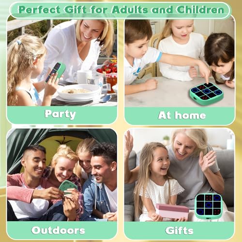 Tic Tac Toe Game, 4-in-1 Electronic Tic Tac Toe Bolt Game with Mute Function, Handheld Puzzle Console Toys for Educational, Portable Travel Games Gifts for Kids and Adults