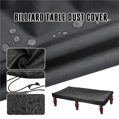 Waterproof Billiard Table Dust Cover Protector Furniture Black Accessories(285x158x20cm) - size: 285x158x20cm