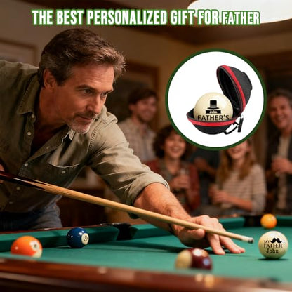 Custom 57mm Billiard Cue Ball with Pouch - Personalized Text/Logo Pool Cue Ball, Birthday Gifts for Dad, Husband, Billiards Player, Billiards Lover, Wedding Father's Day Valentine's Day Gifts - color: Father's Day