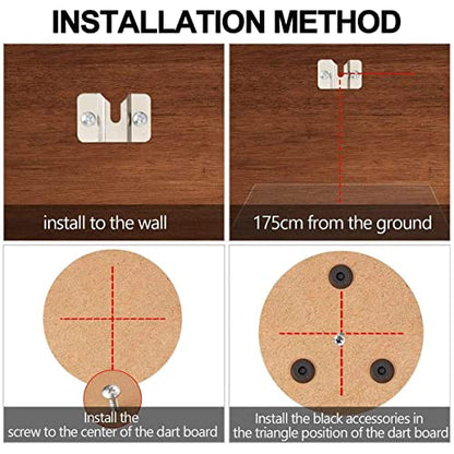 Silver Mounting Bracket Kit Screws Darts Boards for Wall Hanging Mounting Bracket Kit The Can Be Firmly Fixed to The Wall, Back Panel Or Cabinet