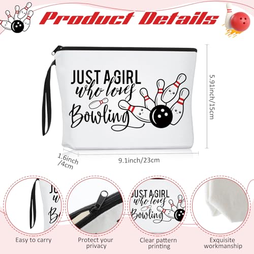Sieral 2 Pcs Animal Lover Bag Gift for Women Travel Canvas Tote Portable Zipper Pouch Canvas Reusable Grocery Tote - style: Bowling
