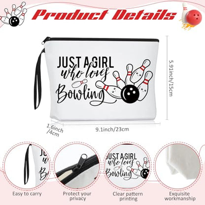 Sieral 2 Pcs Animal Lover Bag Gift for Women Travel Canvas Tote Portable Zipper Pouch Canvas Reusable Grocery Tote - style: Bowling