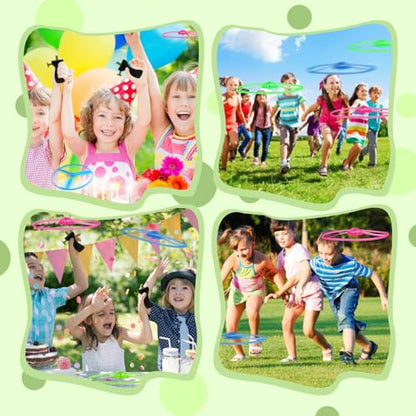 M.best 4 Sets LED Flying Set, Fun Flying Saucers Toys for Kids with Flashing Lights, Flying Toy Outdoor Toys Glow in The Dark Party Supplies Party Favors for Kids 4-8 8-12