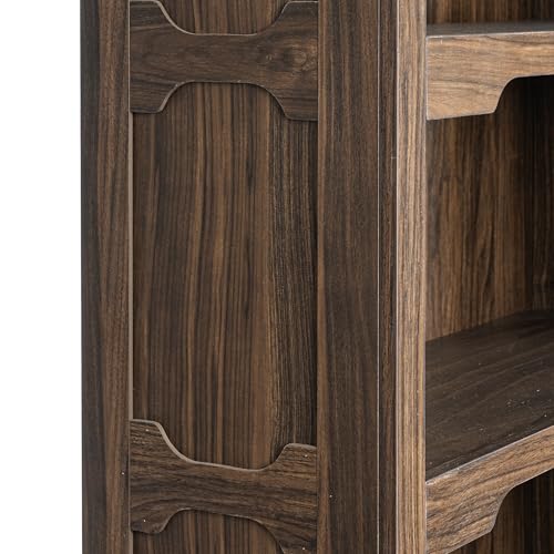 Tall Bookcase, 70 inch Height, 5-Tier Open Storage Shelf, 31.5 in Wide Standing Bookshelves for Home, Office, Bedroom, School, Library, 31.5W * 11.81D *70H (Walnut, Open Storage) - color: Walnut