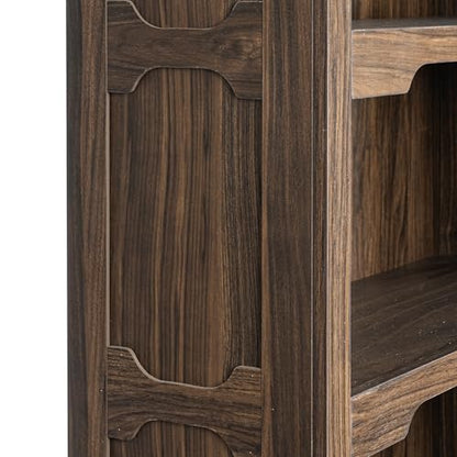 Tall Bookcase, 70 inch Height, 5-Tier Open Storage Shelf, 31.5 in Wide Standing Bookshelves for Home, Office, Bedroom, School, Library, 31.5W * 11.81D *70H (Walnut, Open Storage) - color: Walnut