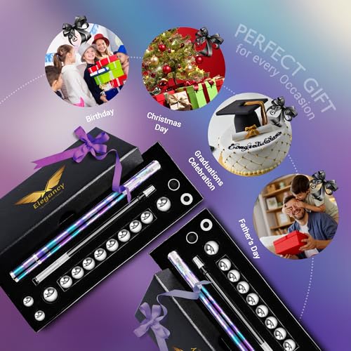 Elegancy Fidget Pen Magnetic Unique for Kids Magnet Gel Pen Gadget for Men Creative Stress Relief Office Desk Tool and Innovative Gift for Teenagers Adults Fidget Toy - color: Rainbow