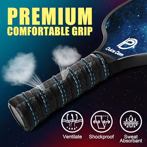 Dulce DOM Pickleball Paddles Set of 2/4 - USAPA Approved, 4 Indoor Outdoor Pickleball Balls, Fiberglass Surface Paddle Racket with Cover Bag, Ideal Training Equipment Gift for Men & Women - color: Blue Red*4