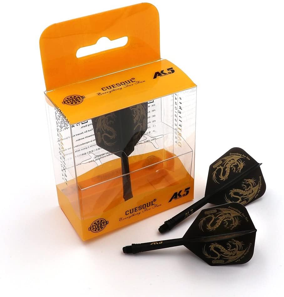 CUESOUL ROST Integrated Dart Flight and Shafts Meduim/Small/Large - color: Black Dragon, size: Size S-21mm
