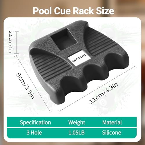 Cue Rest Cue Stick Holder, Portable Weighted Billiard Cue Rack with Chalk Holder, Pool Cue Holder (3 Holes) - style: 3 Holes