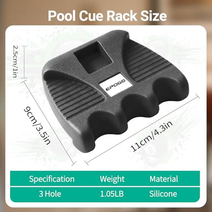 Cue Rest Cue Stick Holder, Portable Weighted Billiard Cue Rack with Chalk Holder, Pool Cue Holder (3 Holes) - style: 3 Holes
