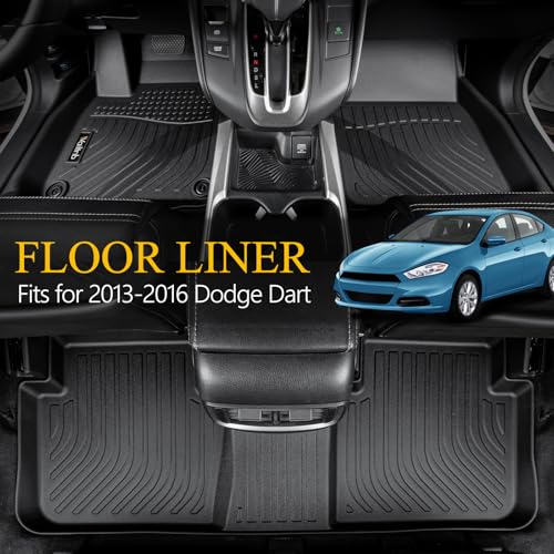 Wailtnb-Mats for Dodge Dart 2013-2016 Floor Mat Cargo Liner All Weather Floor Liner Car Mat for Dodge Dart Custom Fit Automotive Full Set Accessories - style: 79|For Dart|2013-2016||Set