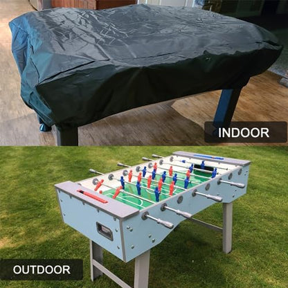 J&C Foosball Table Cover Outdoor Waterproof 420D Soccer Table Cover with Adjustable Buckle Patio Party Game Table Cover for Indoor Foosball Table Anti Sunlight Black - color: silver