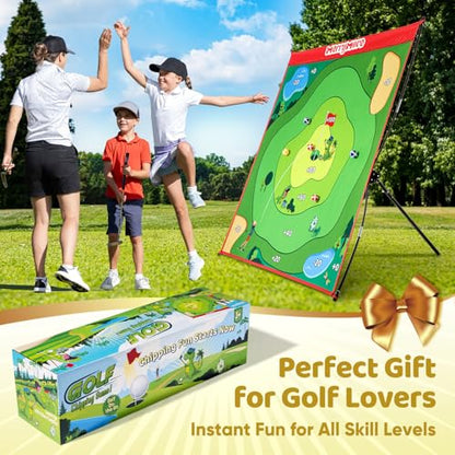 Golf Chipping Game Set: Portable Indoor & Outdoor Sticky Golf Games Fun, Family Backyard Yard Golf Target Game Set (Golf Club Not Included) - color: Green