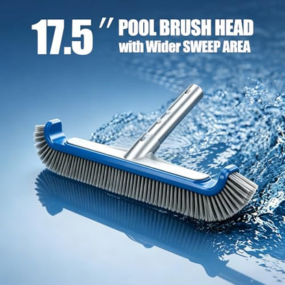 Pool Brush Head, Heavy Duty Scrub Brush with Upgraded Premium Nylon Bristles and Reinforced Aluminium Back for Cleaning Inground/Above Ground Swimming Pool, Walls, Bath Tub, Tiles & Floors(Blue) - color: Ultra Blue