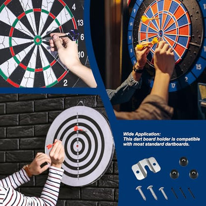 Quacc Portable Dartboard Mounting Bracket Kit, Includes Screws, Nails and Stabilisers Dart Board Hanging Kit Dart Board Hardware Wall Bracket for Hanging Dartboard