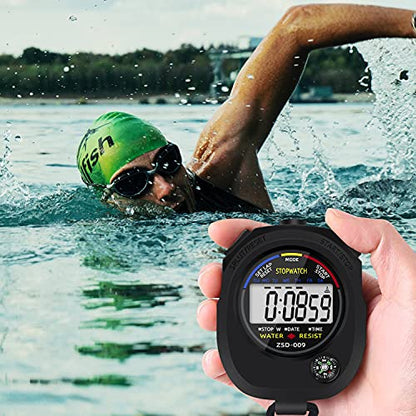 Multi-Function Electronic Digital Sport Stopwatch Timer, Large Display with Date Time and Alarm Function,Suitable for Sports Coaches Fitness Coaches and Referees (15pack) - style: 15pack
