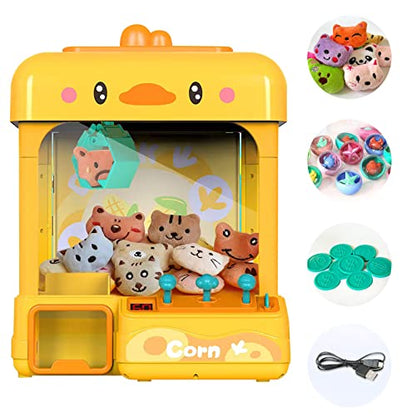 cxjoigxi Large Claw Machine for Kids Adults with Prizes, Adjustable Sound & Light, Mini Vending Machine, Electronic Arcade Crane Game, Candy Dispenser Toy for Girls Boys Birthday Gifts, Duck