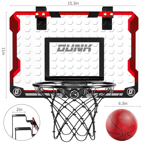 TEMI Indoor Basketball Hoop for Kids, Door Room Basketball Hoop,Mini Basketball Hoop with 4 Balls, Basketball Toys for 3 4 5 6 7 8 9 10 11 12 Year Old Boys - style: Basketball Hoop & 4 Balls